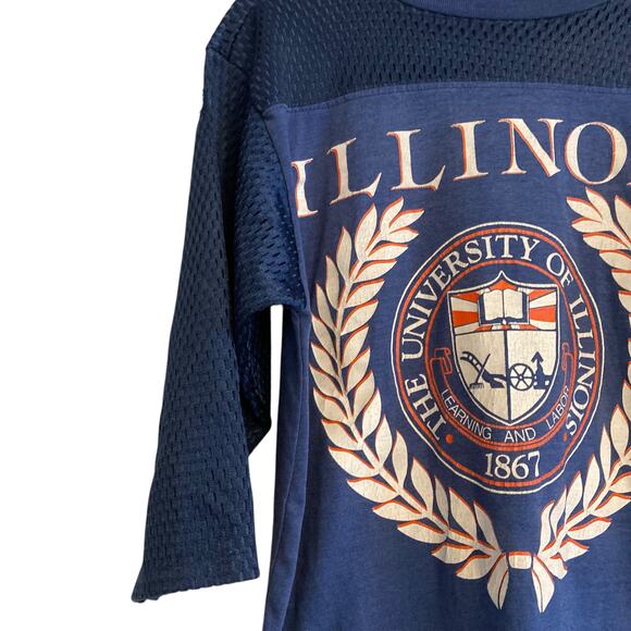 Artex University Illinois Raglan Jersey Collegiate Single Stitch Tshirt Sz Small - Picture 10 of 16